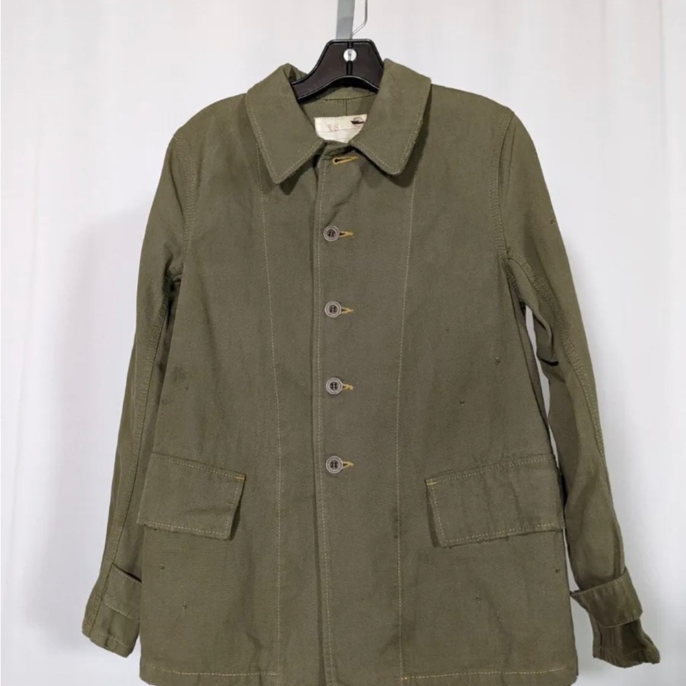 Chimala Military Green Protest Jacket Conditioned Denim Canvas Cotton XS Japan